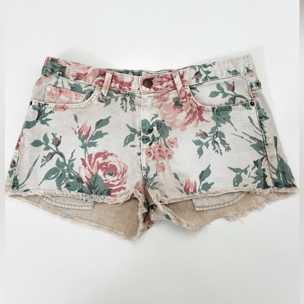 Current/Elliott The Boyfriend Cutoff Shorts in Haystack Floral